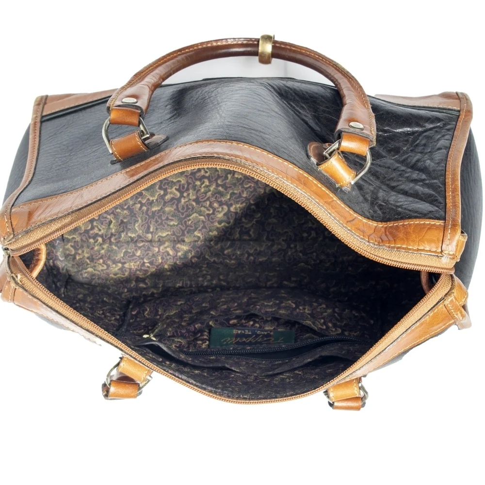 T. Cappelli Chic Black and Tan Satchel